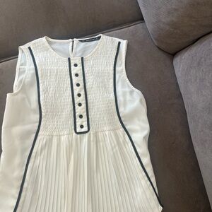 Zara Basic Off-White Sleeveless Blouse